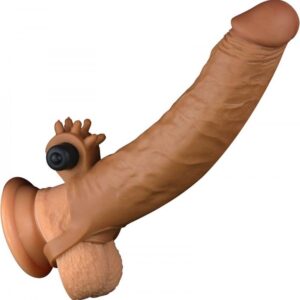 Vibrating Real Feel Extension in Brown Penis Sleeve Sex Toys In India