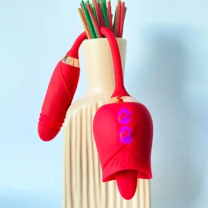 2-in-1 Thrusting Rose Vibrator,Sex Toys In India